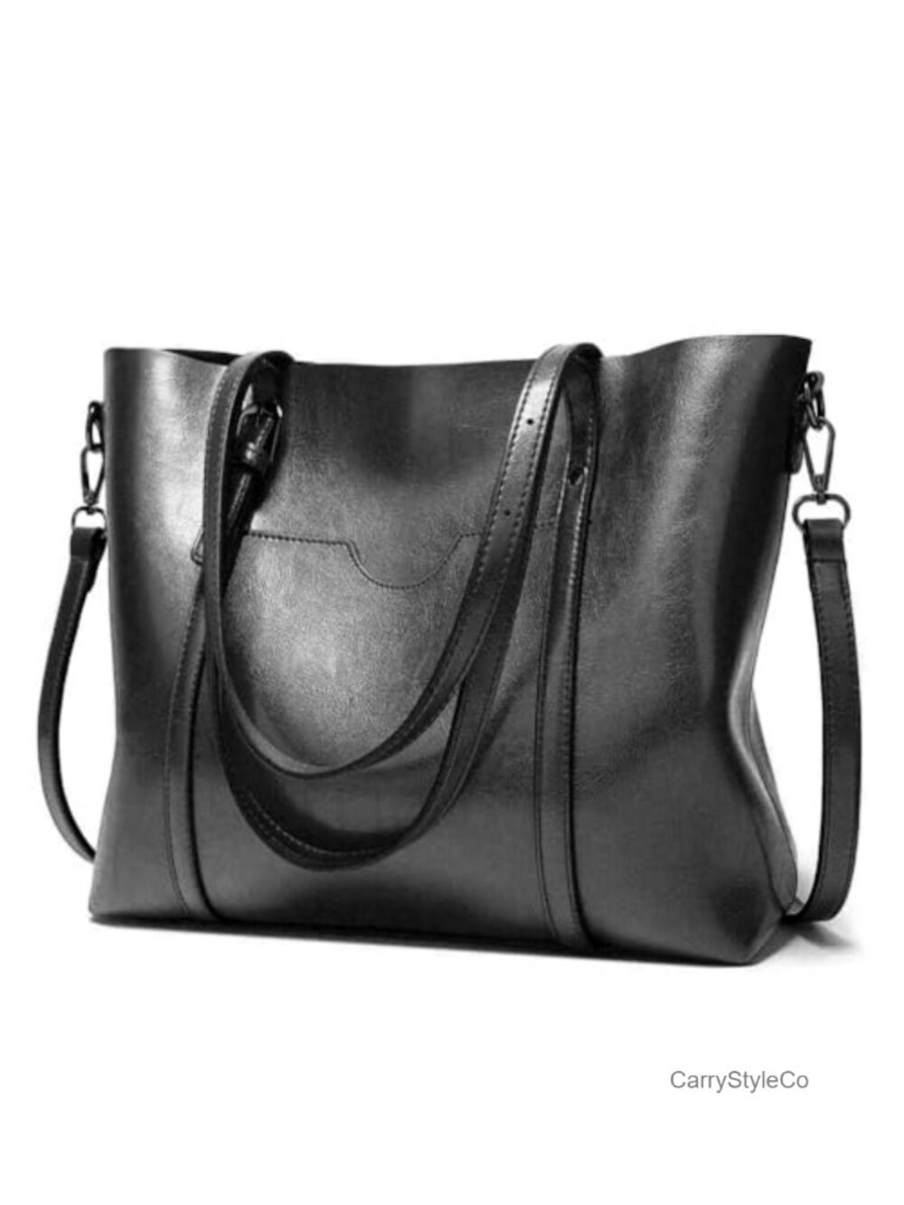 PU Leather Tote Handbag Shoulder Purse Crossbody Strap Bucket Bag